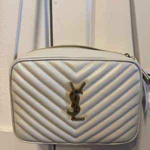 Lou Medium YSL Quilted Camera Crossbody Bag with Pocket.